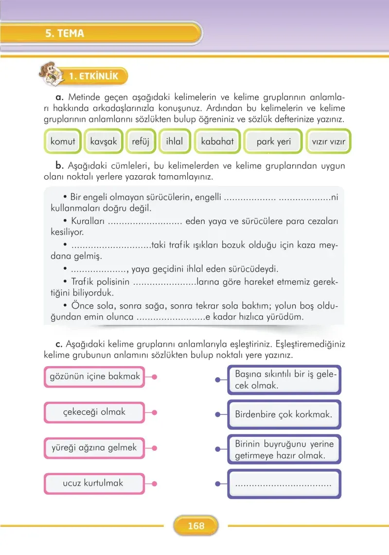 3. Sınıf Türkçe Ders Kitabı Cevapları İlke Yayınları Sayfa 168