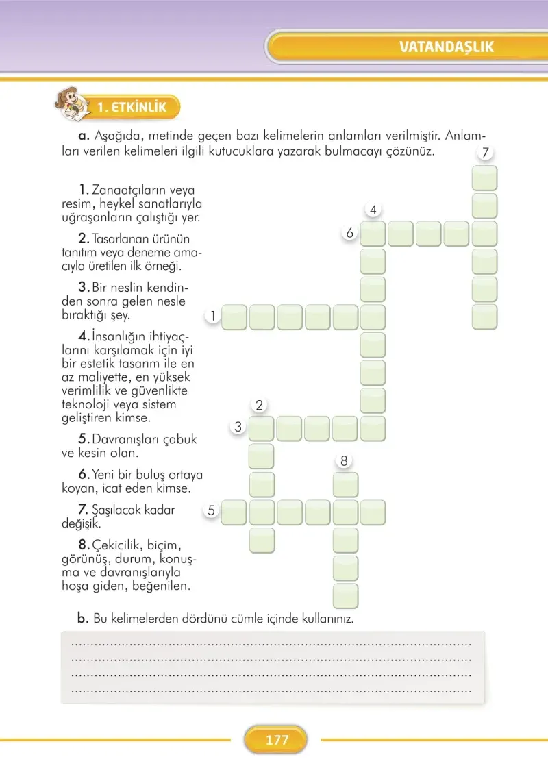 3. Sınıf Türkçe Ders Kitabı Cevapları İlke Yayınları Sayfa 177
