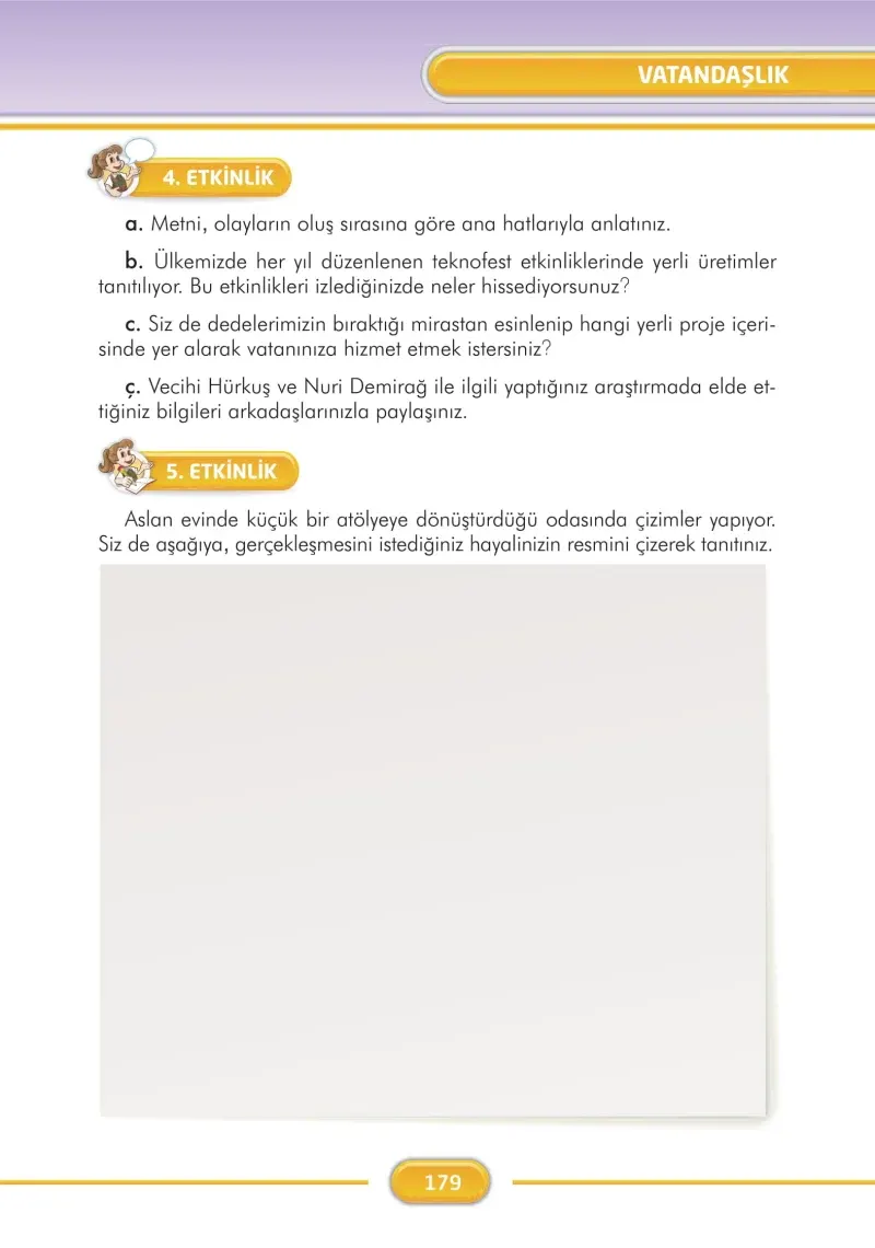 3. Sınıf Türkçe Ders Kitabı Cevapları İlke Yayınları Sayfa 179
