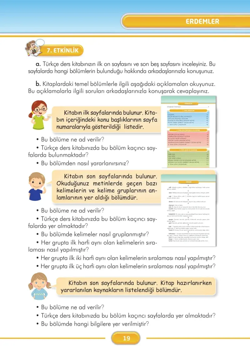 3. Sınıf Türkçe Ders Kitabı Cevapları İlke Yayınları Sayfa 19