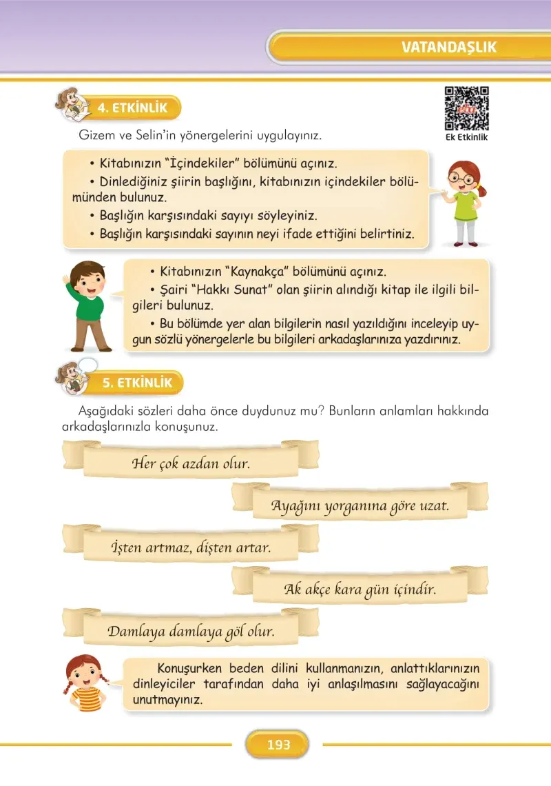 3. Sınıf Türkçe Ders Kitabı Cevapları İlke Yayınları Sayfa 193