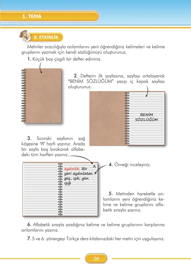 3. Sınıf Türkçe Ders Kitabı Cevapları İlke Yayınları Sayfa 20