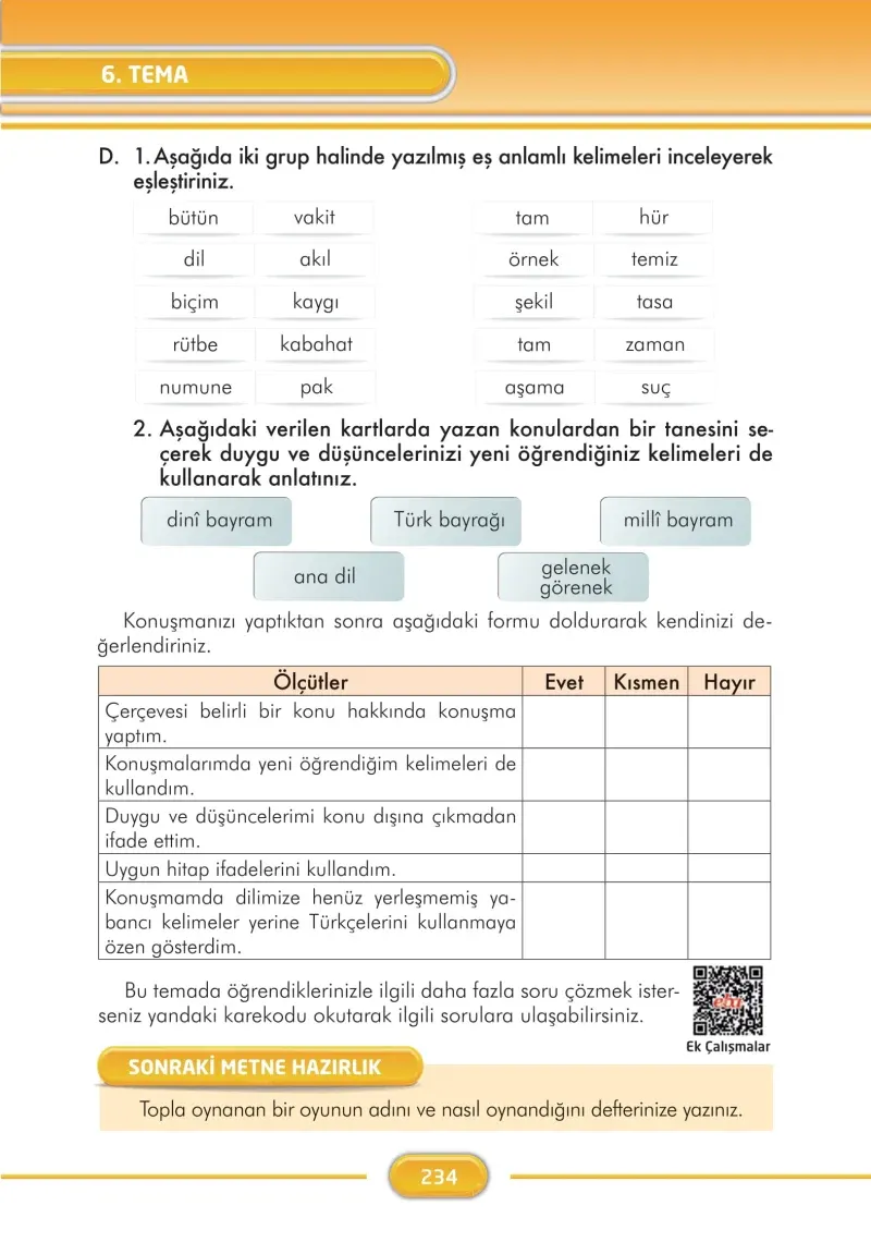 3. Sınıf Türkçe Ders Kitabı Cevapları İlke Yayınları Sayfa 234