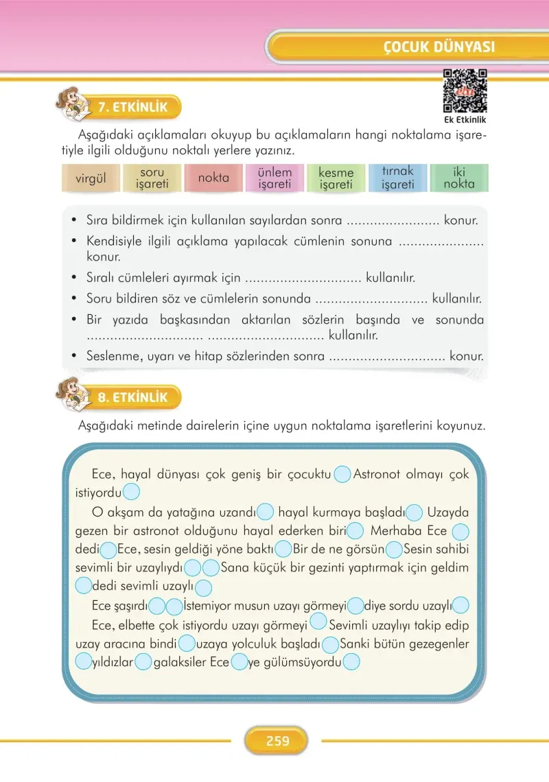 3. Sınıf Türkçe Ders Kitabı Cevapları İlke Yayınları Sayfa 259