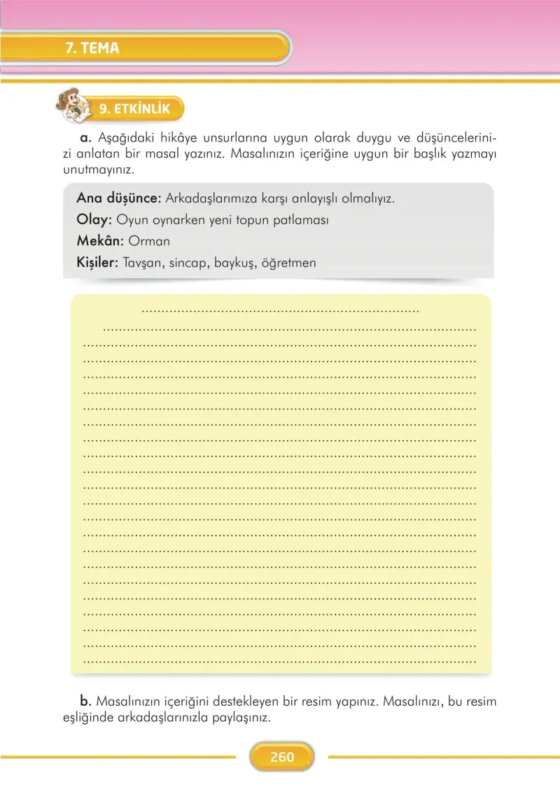 3. Sınıf Türkçe Ders Kitabı Cevapları İlke Yayınları Sayfa 260
