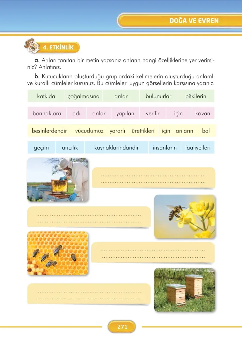 3. Sınıf Türkçe Ders Kitabı Cevapları İlke Yayınları Sayfa 271