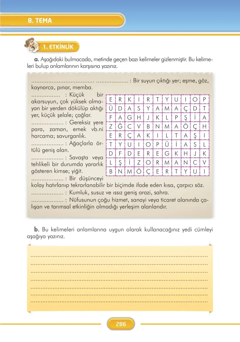3. Sınıf Türkçe Ders Kitabı Cevapları İlke Yayınları Sayfa 286