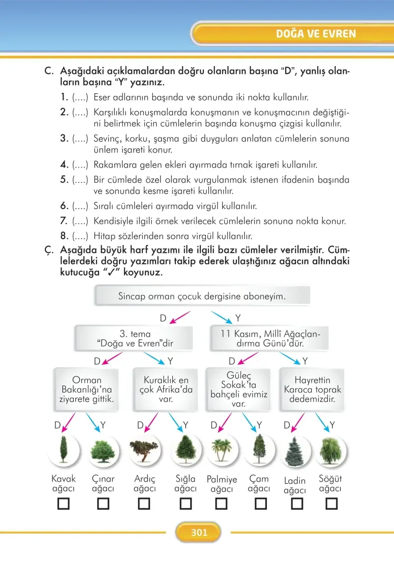 3. Sınıf Türkçe Ders Kitabı Cevapları İlke Yayınları Sayfa 301