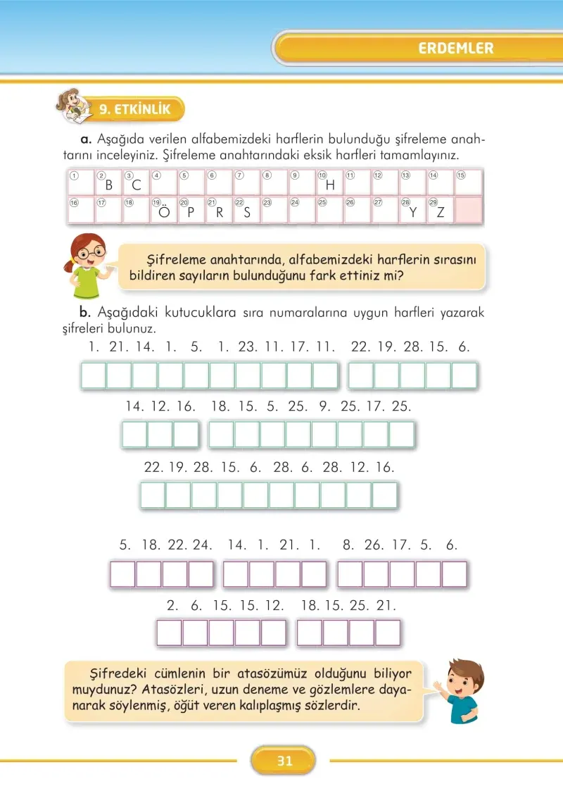 3. Sınıf Türkçe Ders Kitabı Cevapları İlke Yayınları Sayfa 31