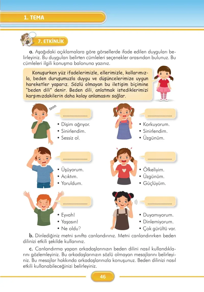 3. Sınıf Türkçe Ders Kitabı Cevapları İlke Yayınları Sayfa 46