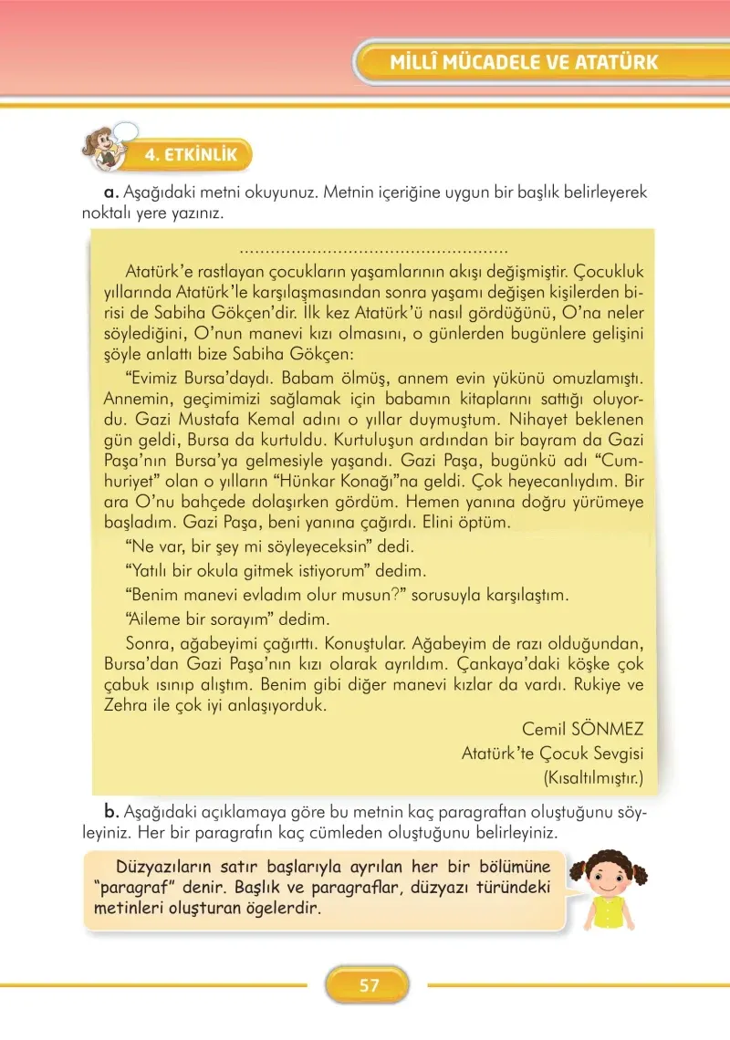 3. Sınıf Türkçe Ders Kitabı Cevapları İlke Yayınları Sayfa 57