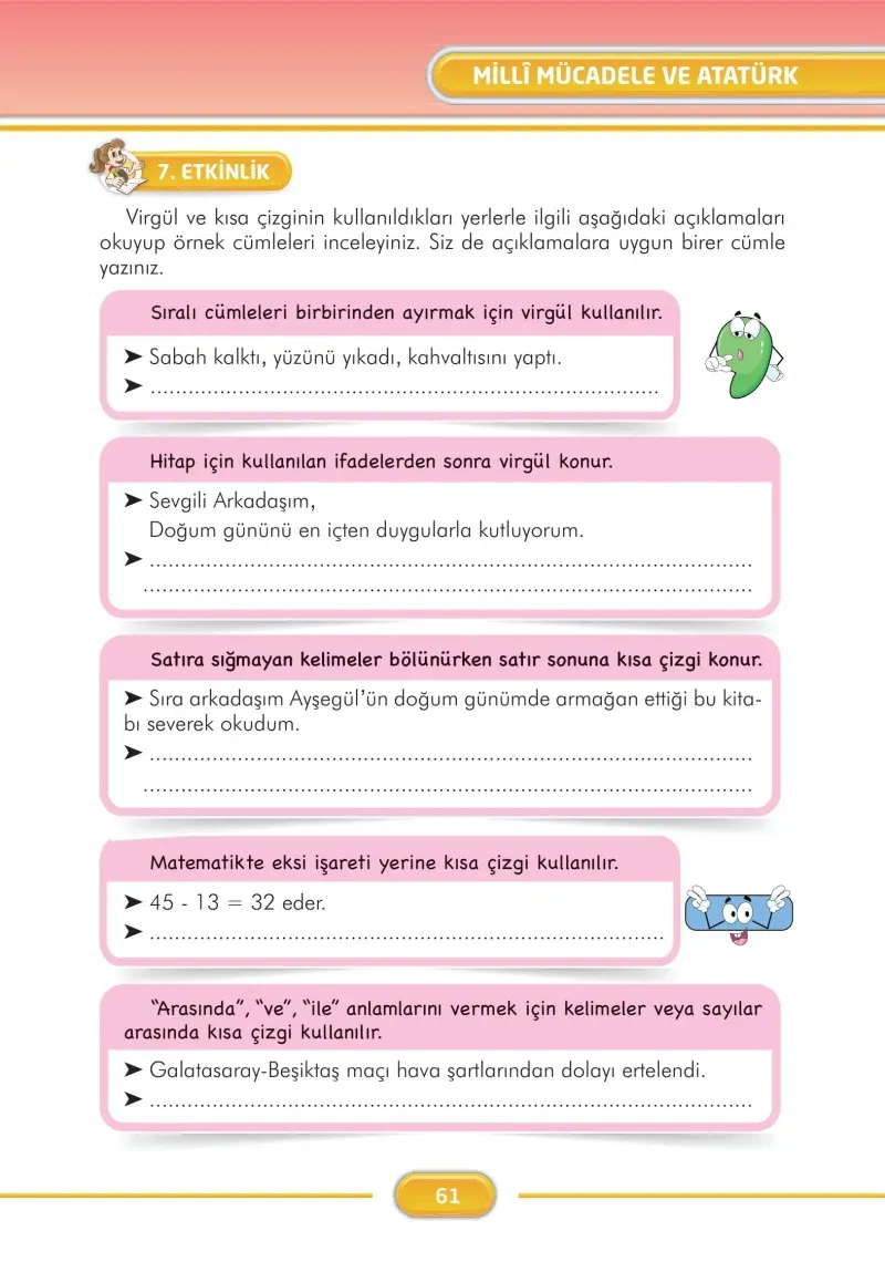 3. Sınıf Türkçe Ders Kitabı Cevapları İlke Yayınları Sayfa 61