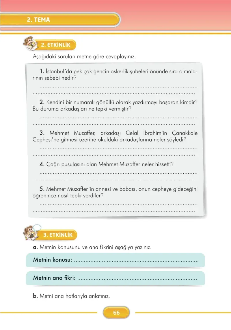 3. Sınıf Türkçe Ders Kitabı Cevapları İlke Yayınları Sayfa 66