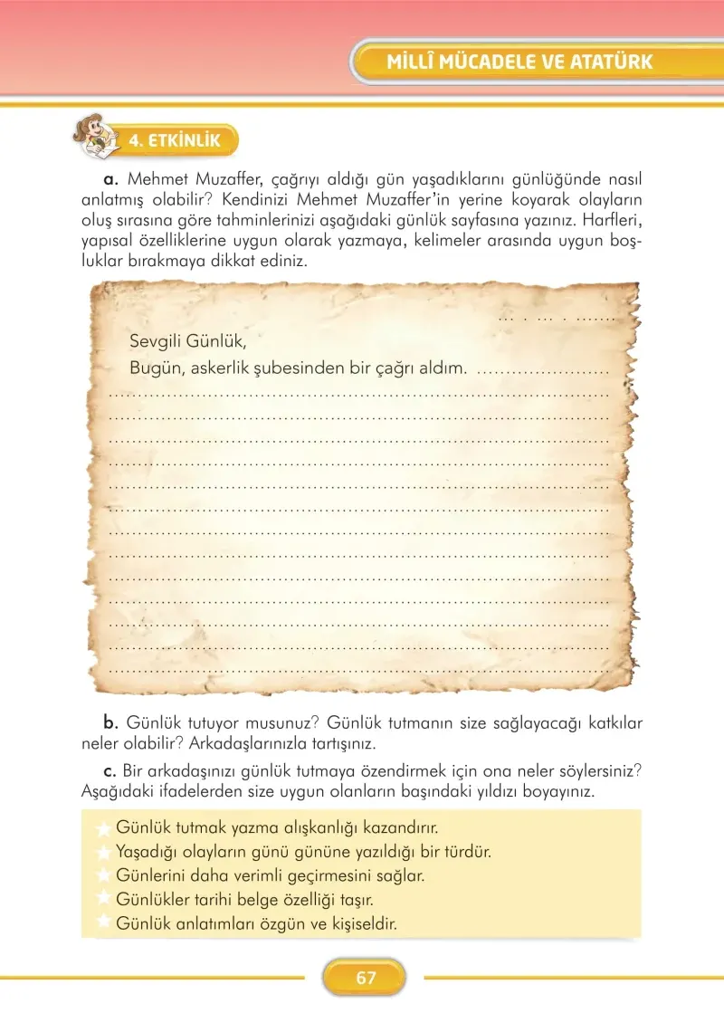3. Sınıf Türkçe Ders Kitabı Cevapları İlke Yayınları Sayfa 67