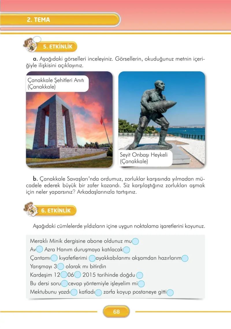3. Sınıf Türkçe Ders Kitabı Cevapları İlke Yayınları Sayfa 68