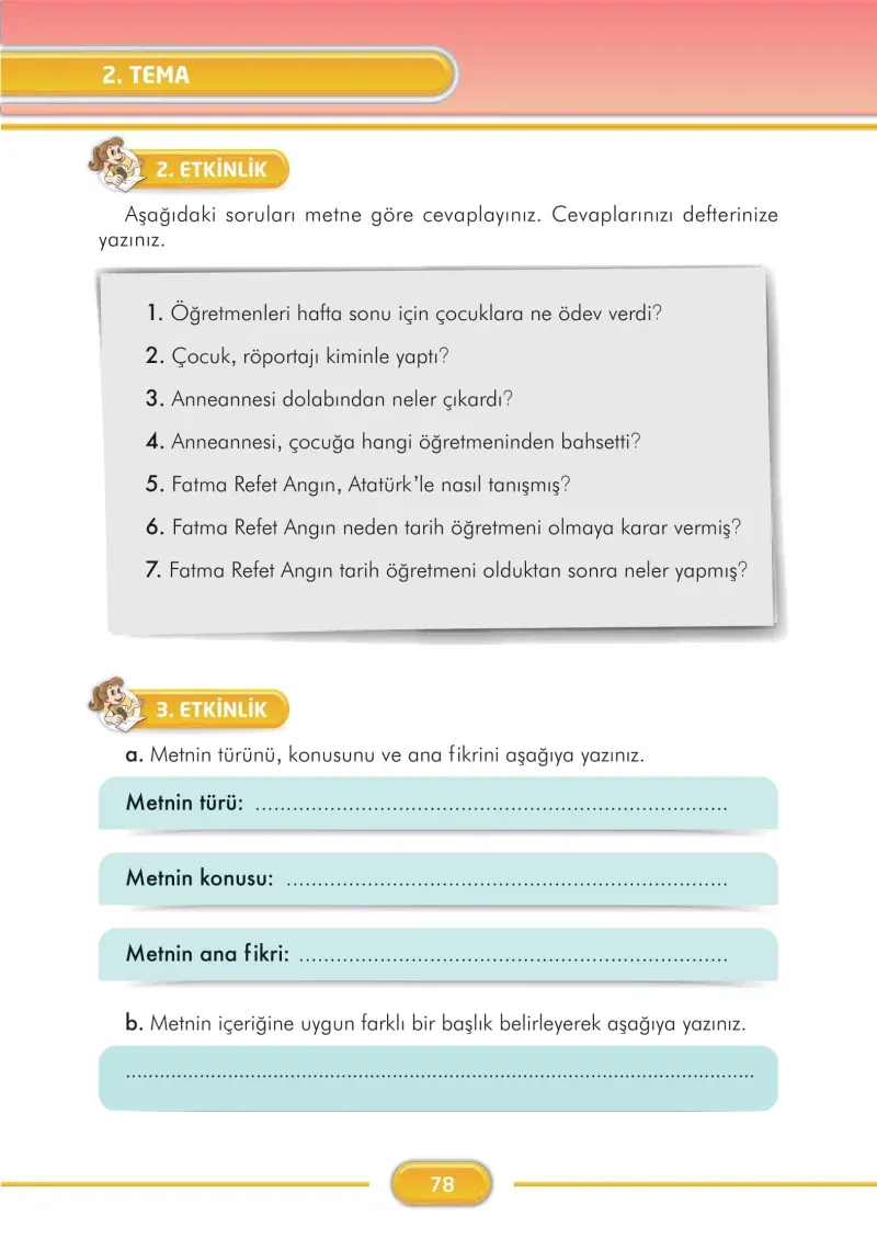 3. Sınıf Türkçe Ders Kitabı Cevapları İlke Yayınları Sayfa 78