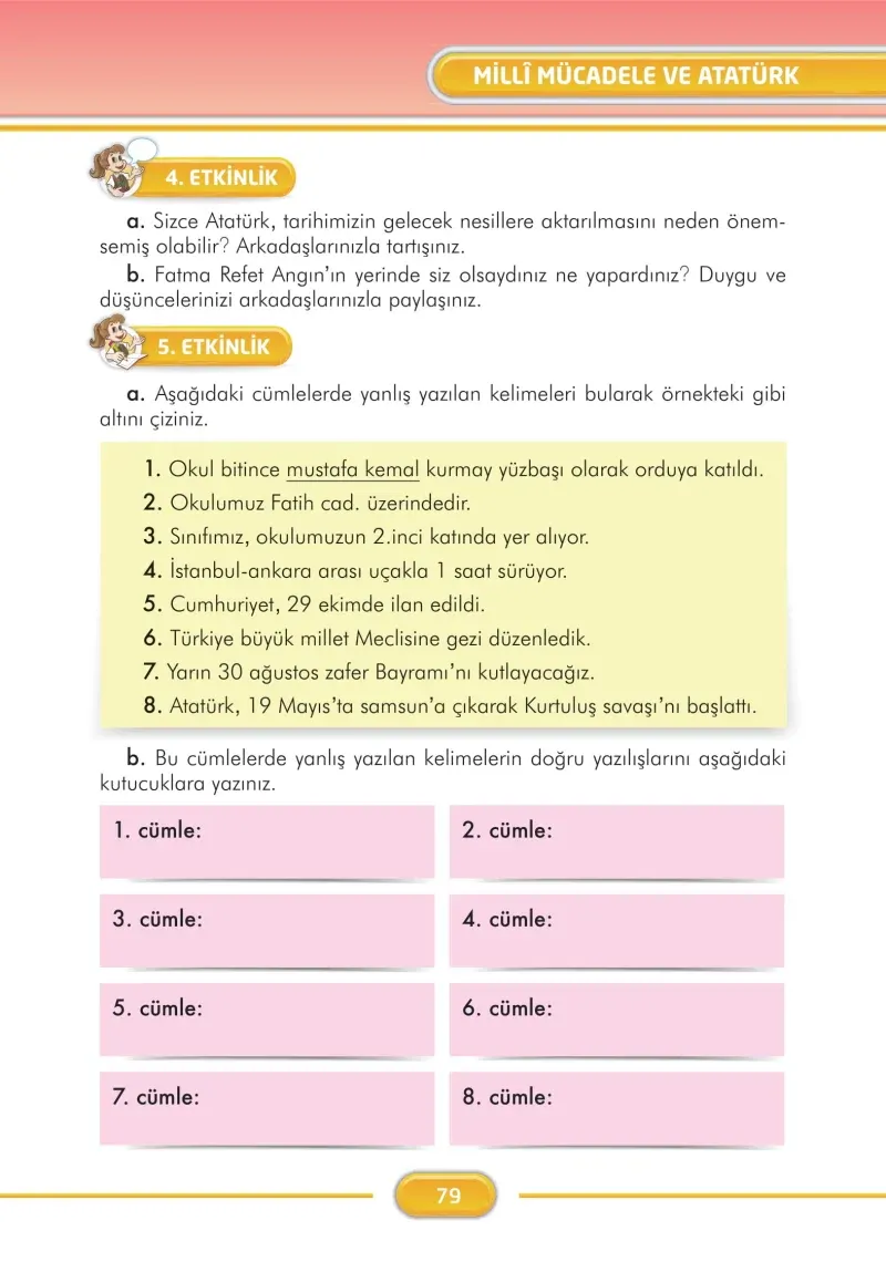 3. Sınıf Türkçe Ders Kitabı Cevapları İlke Yayınları Sayfa 79