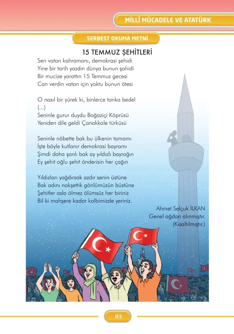 3. Sınıf Türkçe Ders Kitabı Cevapları İlke Yayınları Sayfa 83