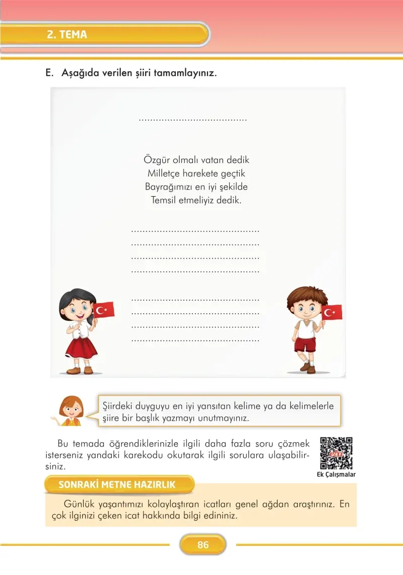 3. Sınıf Türkçe Ders Kitabı Cevapları İlke Yayınları Sayfa 86