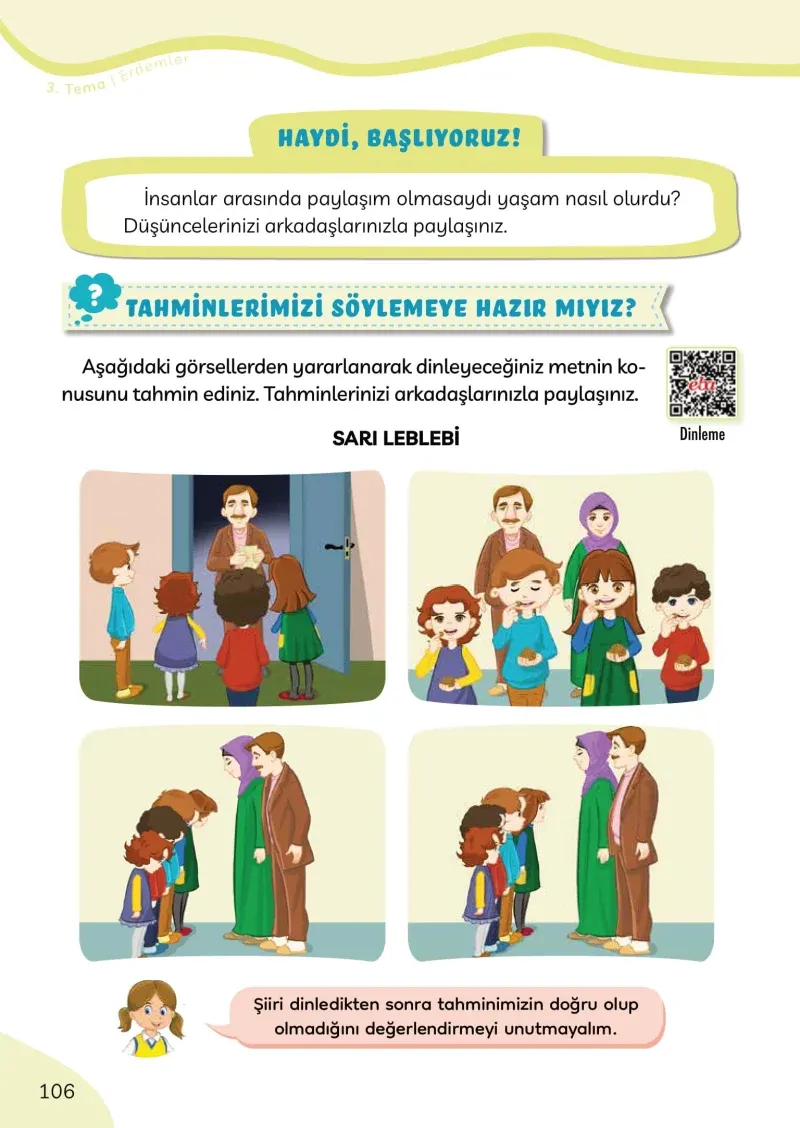 3. Sınıf Türkçe Ders Kitabı Cevapları Meb Yayınları Sayfa 106