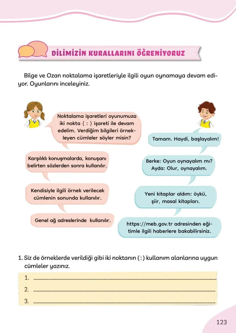 3. Sınıf Türkçe Ders Kitabı Cevapları Meb Yayınları Sayfa 123