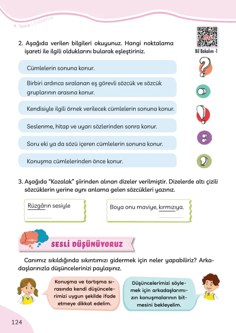3. Sınıf Türkçe Ders Kitabı Cevapları Meb Yayınları Sayfa 124
