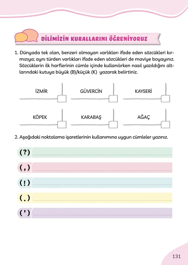 3. Sınıf Türkçe Ders Kitabı Cevapları Meb Yayınları Sayfa 131