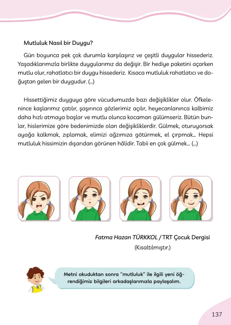 3. Sınıf Türkçe Ders Kitabı Cevapları Meb Yayınları Sayfa 137