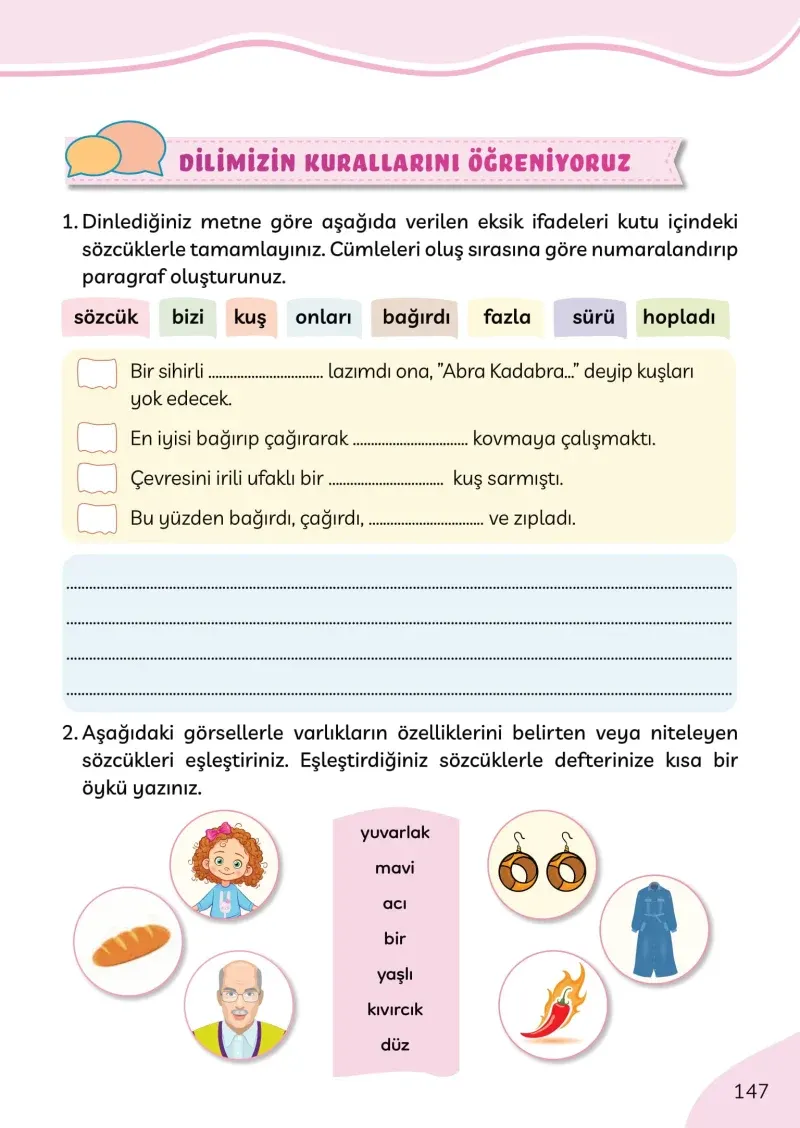 3. Sınıf Türkçe Ders Kitabı Cevapları Meb Yayınları Sayfa 147