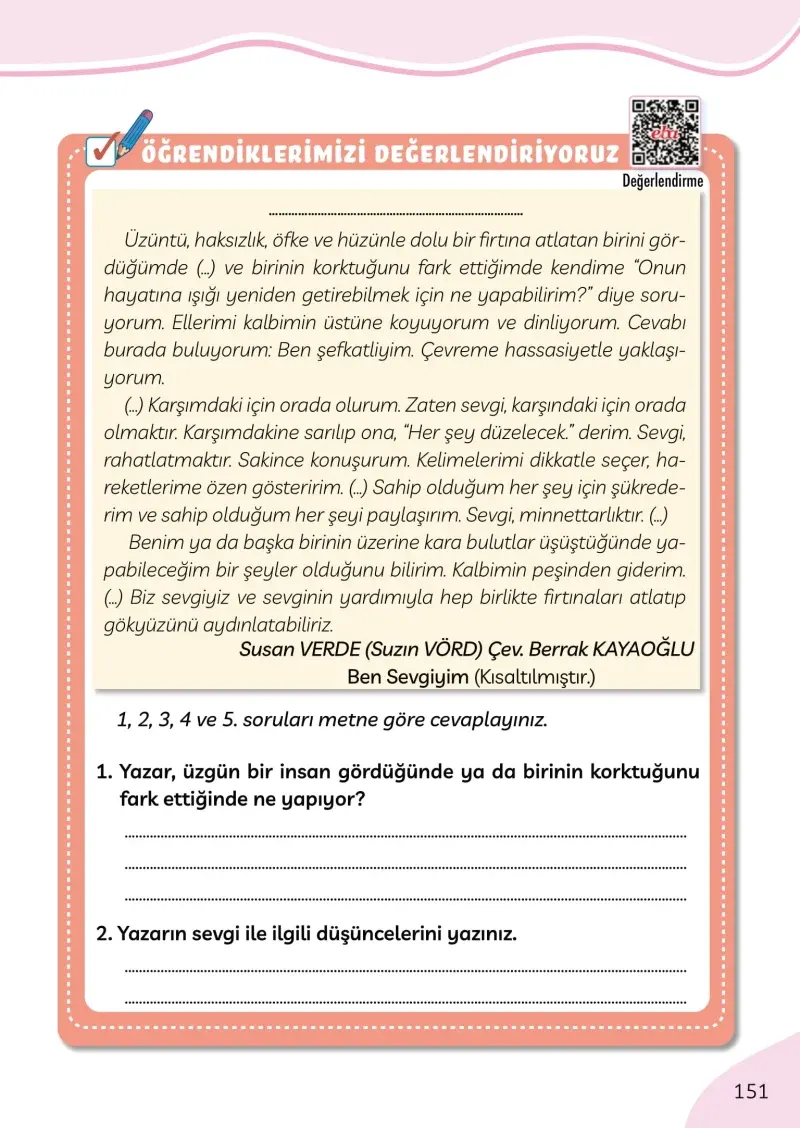 3. Sınıf Türkçe Ders Kitabı Cevapları Meb Yayınları Sayfa 151