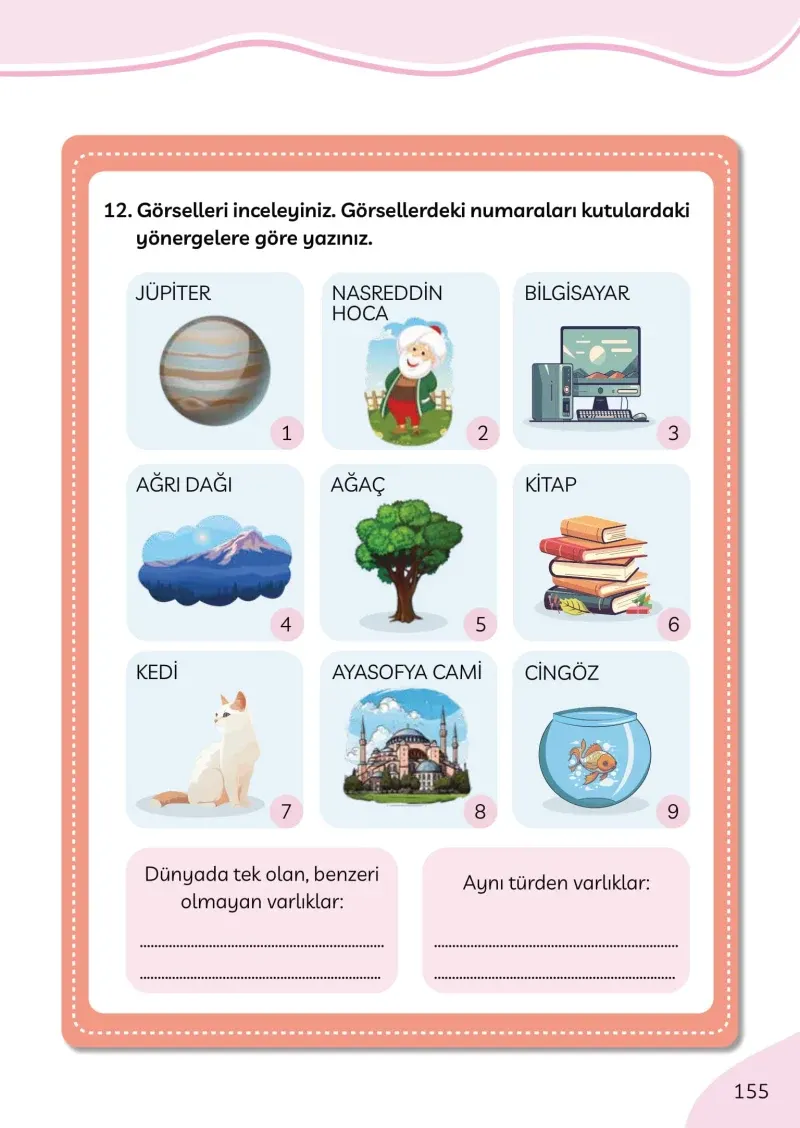 3. Sınıf Türkçe Ders Kitabı Cevapları Meb Yayınları Sayfa 155