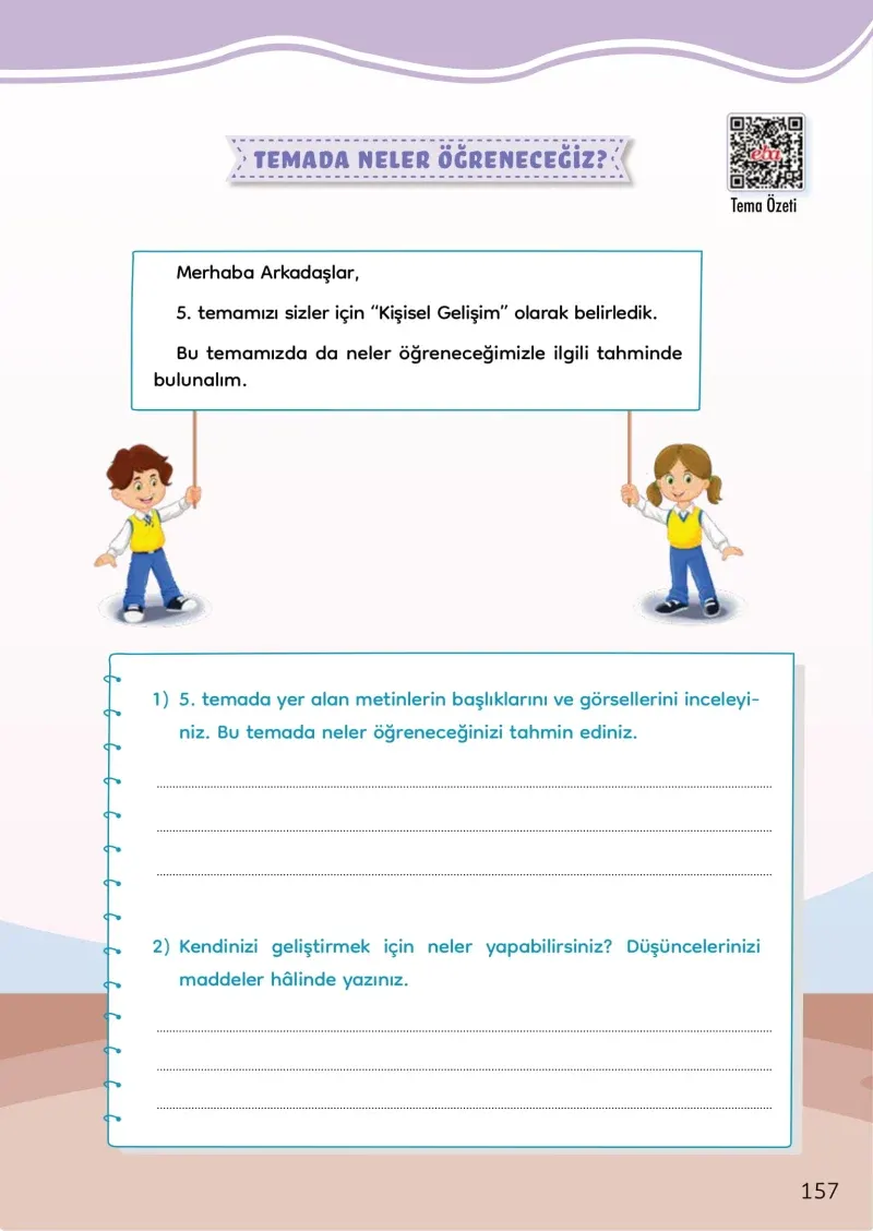 3. Sınıf Türkçe Ders Kitabı Cevapları Meb Yayınları Sayfa 157
