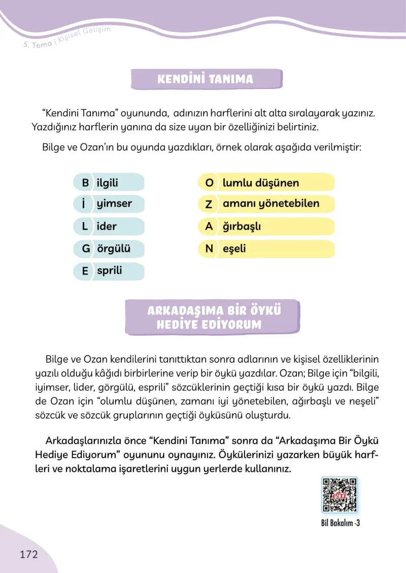 3. Sınıf Türkçe Ders Kitabı Cevapları Meb Yayınları Sayfa 172