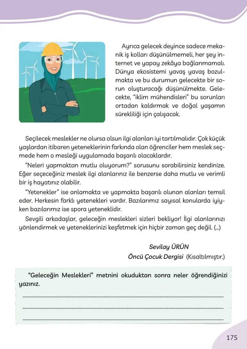 3. Sınıf Türkçe Ders Kitabı Cevapları Meb Yayınları Sayfa 175