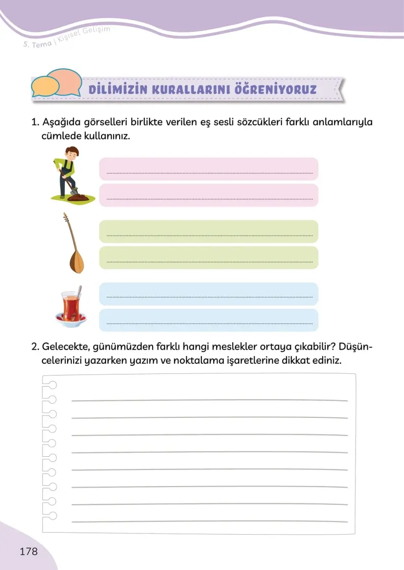 3. Sınıf Türkçe Ders Kitabı Cevapları Meb Yayınları Sayfa 178