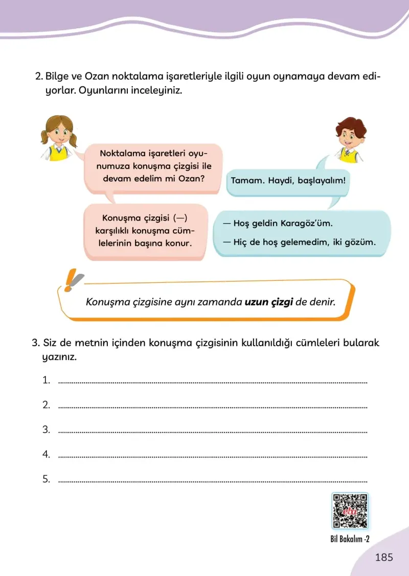 3. Sınıf Türkçe Ders Kitabı Cevapları Meb Yayınları Sayfa 185