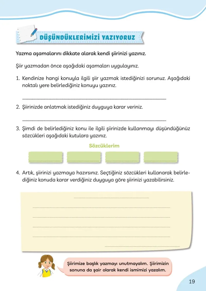 3. Sınıf Türkçe Ders Kitabı Cevapları Meb Yayınları Sayfa 19