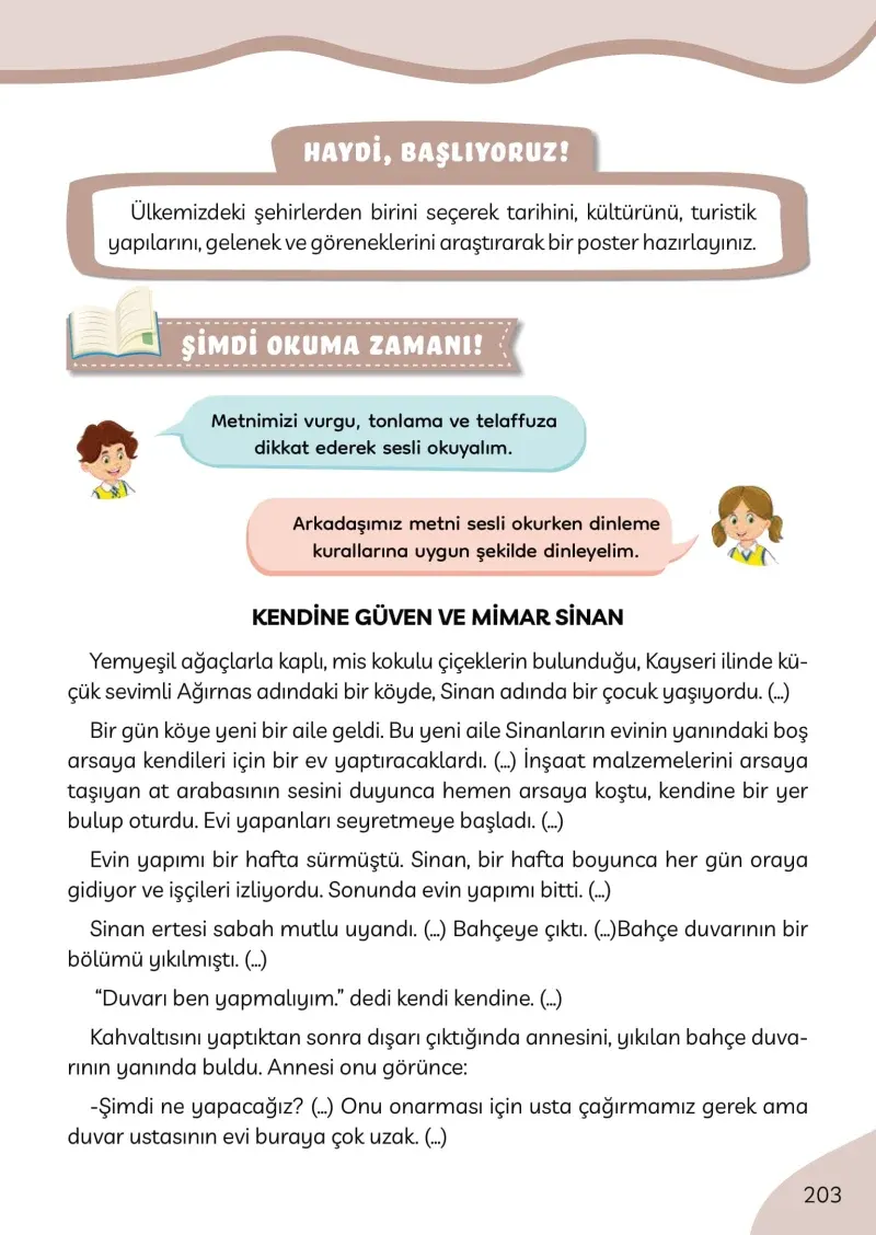 3. Sınıf Türkçe Ders Kitabı Cevapları Meb Yayınları Sayfa 203