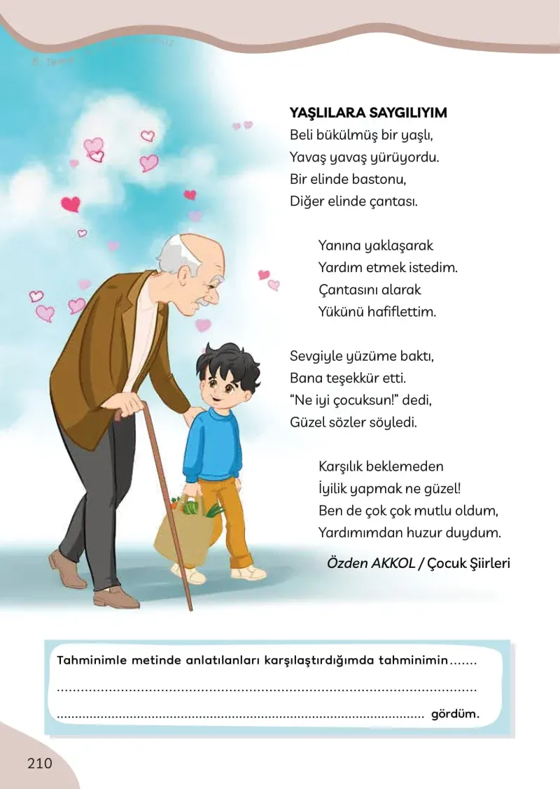 3. Sınıf Türkçe Ders Kitabı Cevapları Meb Yayınları Sayfa 210