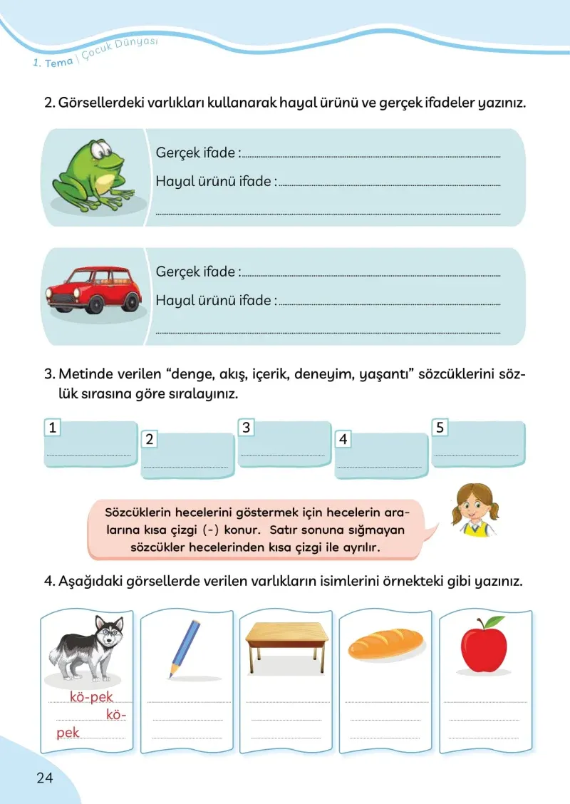3. Sınıf Türkçe Ders Kitabı Cevapları Meb Yayınları Sayfa 24