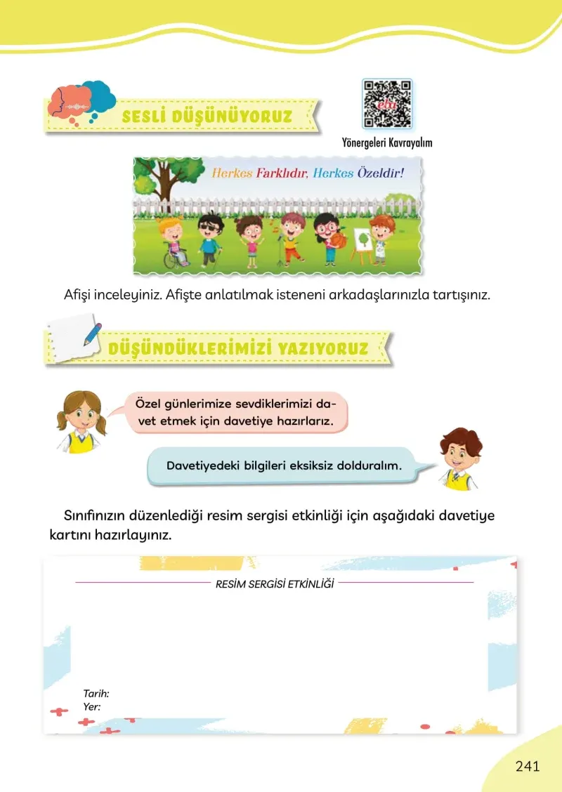 3. Sınıf Türkçe Ders Kitabı Cevapları Meb Yayınları Sayfa 241