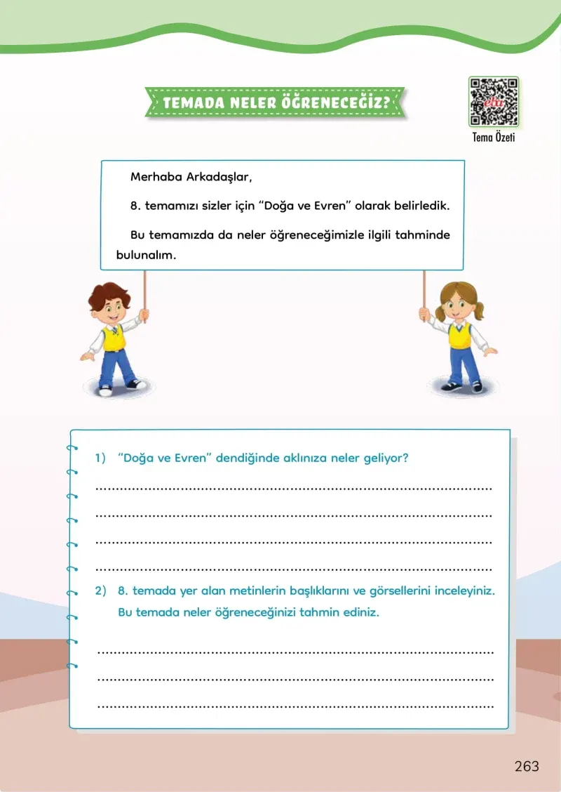 3. Sınıf Türkçe Ders Kitabı Cevapları Meb Yayınları Sayfa 263