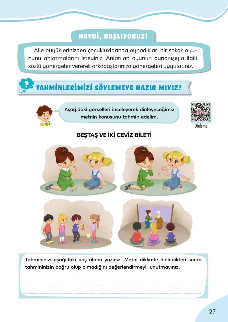 3. Sınıf Türkçe Ders Kitabı Cevapları Meb Yayınları Sayfa 27