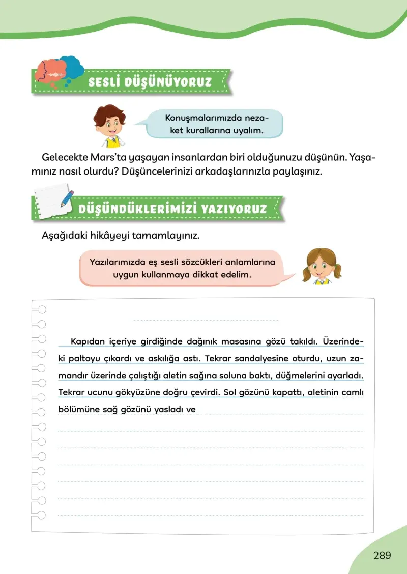 3. Sınıf Türkçe Ders Kitabı Cevapları Meb Yayınları Sayfa 289