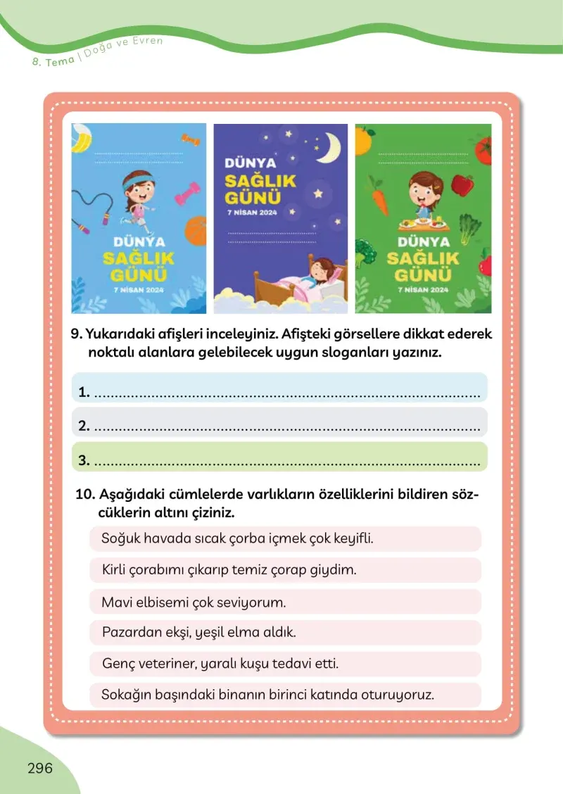 3. Sınıf Türkçe Ders Kitabı Cevapları Meb Yayınları Sayfa 296