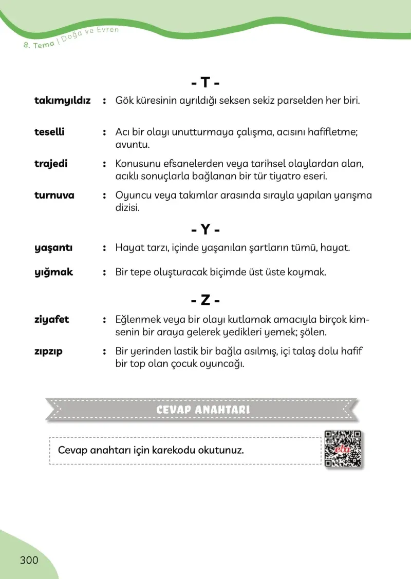 3. Sınıf Türkçe Ders Kitabı Cevapları Meb Yayınları Sayfa 300