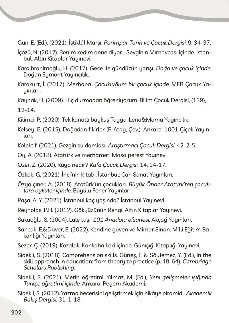 3. Sınıf Türkçe Ders Kitabı Cevapları Meb Yayınları Sayfa 302