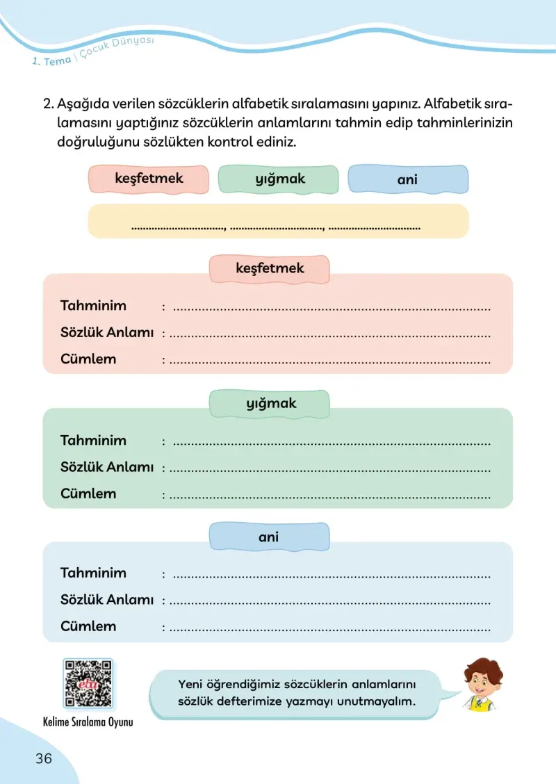 3. Sınıf Türkçe Ders Kitabı Cevapları Meb Yayınları Sayfa 36