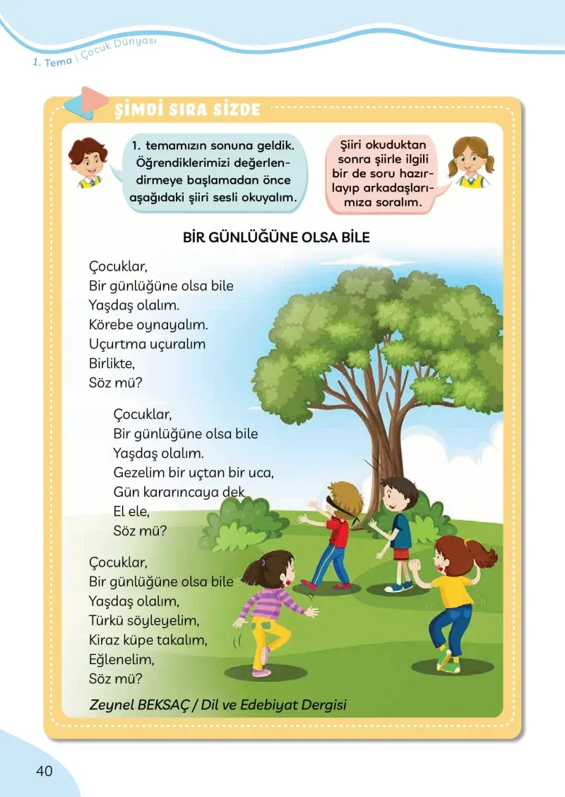 3. Sınıf Türkçe Ders Kitabı Cevapları Meb Yayınları Sayfa 40