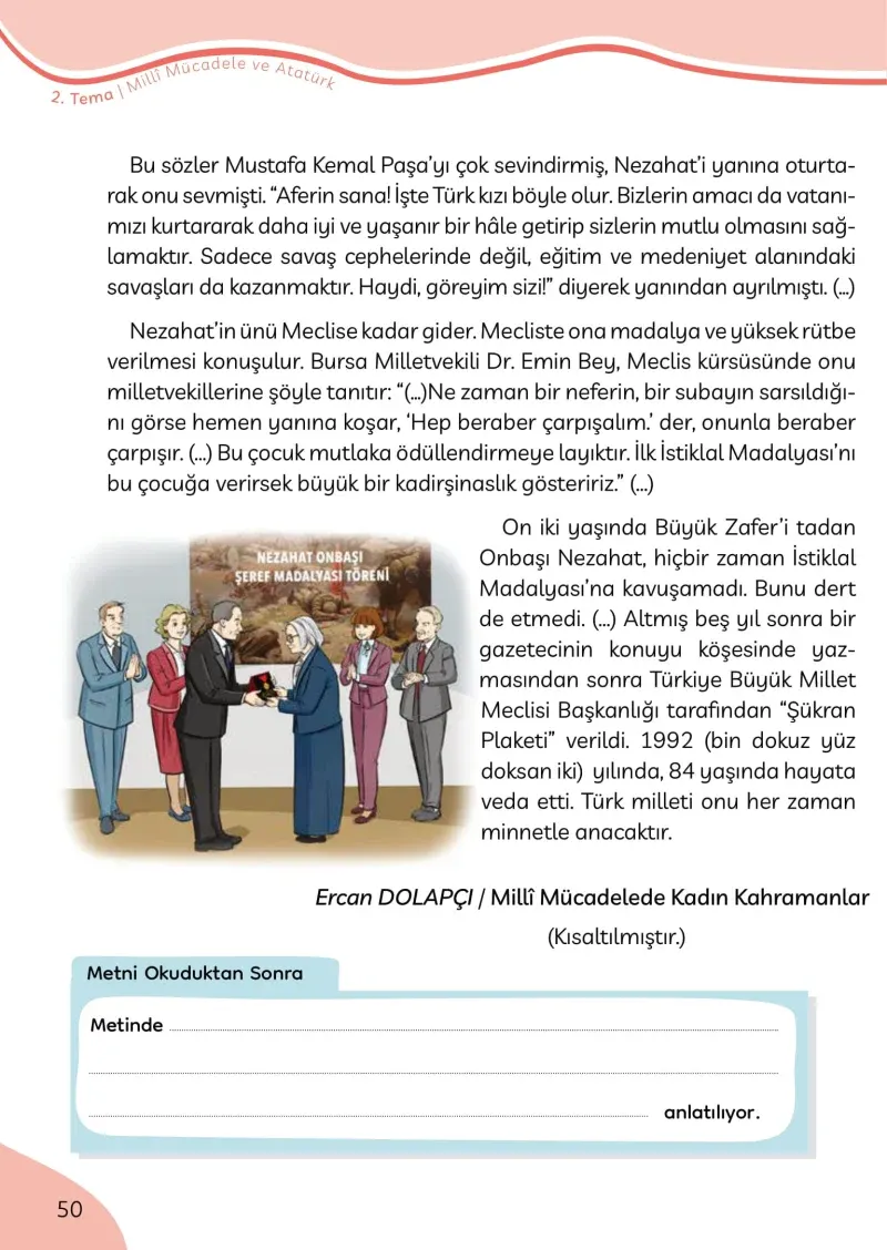 3. Sınıf Türkçe Ders Kitabı Cevapları Meb Yayınları Sayfa 50